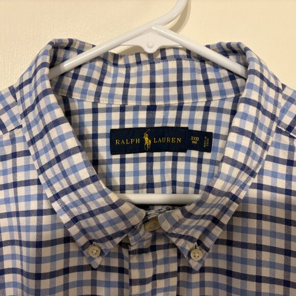 Ralph Lauren Polo Men's Blue/White Check L/S Button-Down Oxford Shirt 3XB Pony - Picture 3 of 10
